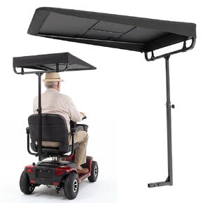 Sunshade Canopy for Mobility Scooters, 39" x 27" Scooter Sun Shade Umbrella for Elderly Users, Universal Fit for 1" x 1" Square Accessory Port, Tool-Free Outdoor Sun & Rain Protection in Saudi Arabia