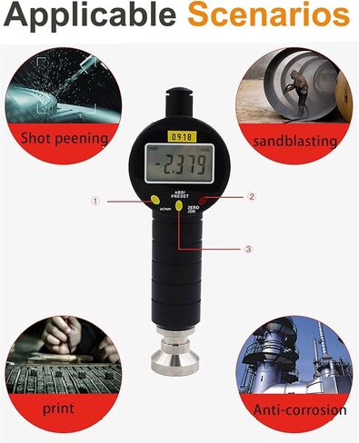 Portable Surface Roughness Tester, Surface Roughness Gauges, Measuring Range 0-6500μm with ±2μm Accuracy, for Printing, Sandblasting, Surface Finish Inspection in Kuwait