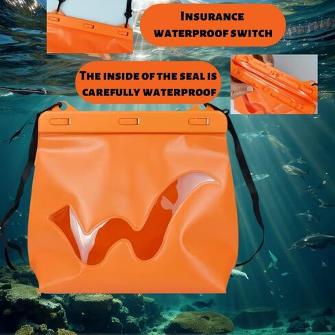 Medium Waterproof PVC Outdoor Bag, Orange, 7.48 x 7.87 x 3.74 inches in Kuwait