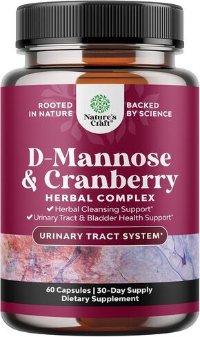 D Mannose مع مكمل التوت البري - كبسولات قوية D Mannose 1000mg لدعم الدفاع عن الكلى وتطهير وصحة المسالك البولية للنساء والرجال - مكمل صحة المثانة للبالغين - 120 عددًا in Kuwait