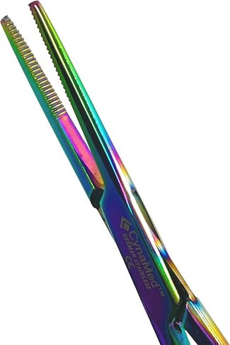 3 German Multi Color Rainbow Titanium Lister Bandage Scissors 5.5 Inch Plus Hemostat Straight Plus Hemostat Curved Cynamed in Kuwait