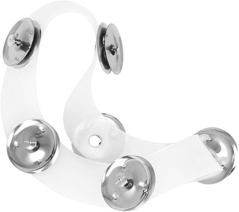 Cabilock Hi-hat Tambourine Double Row 6pcs Silver Silicone Drum Cymbal Ring with Jingles, Hi-hat Bell Replacement Accessory for Drum Set Percussion in Kuwait