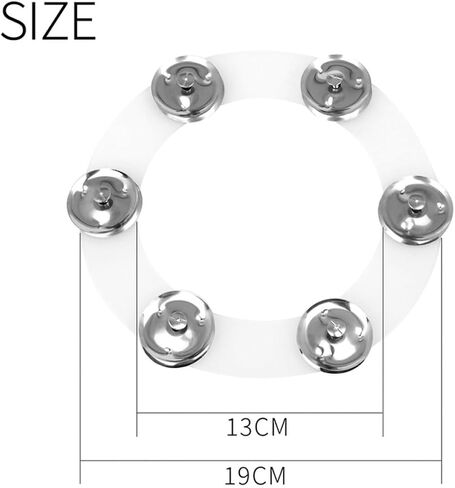 Cabilock Hi-hat Tambourine Double Row 6pcs Silver Silicone Drum Cymbal Ring with Jingles, Hi-hat Bell Replacement Accessory for Drum Set Percussion in Kuwait