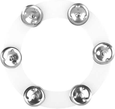 Ciieeo Hi-hat Bell for Drum Double Row Silicone Jingles 6pcs Set Silver Percussion Tambourine Cymbal Accessory for Drum Kit Mounting in Kuwait
