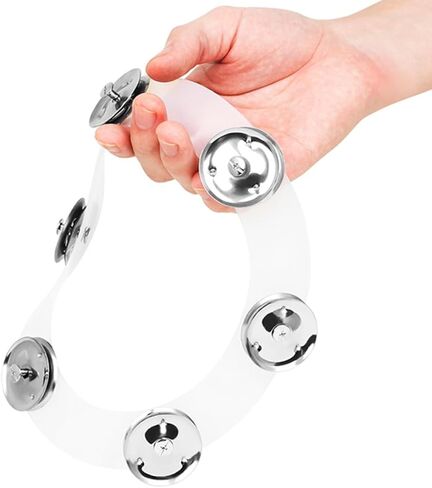 Ciieeo Hi-hat Bell for Drum Double Row Silicone Jingles 6pcs Set Silver Percussion Tambourine Cymbal Accessory for Drum Kit Mounting in Kuwait