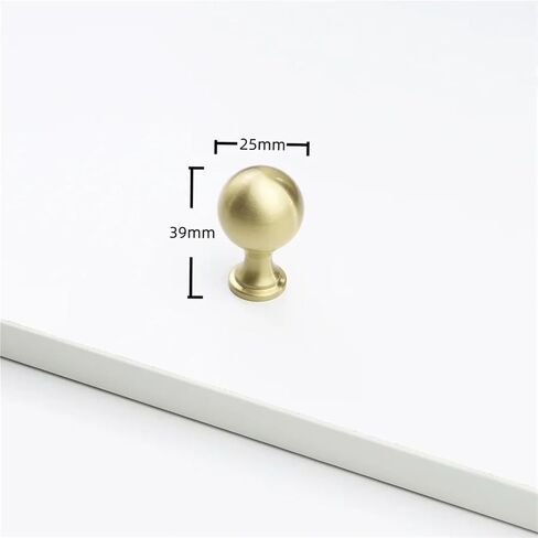 الصلبة النحاس محكم النحاس درج مقابض لقطع الأثاث خزانة باب الأجهزة 1 قطعة (011-Brass-D25mm) in Kuwait