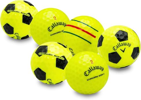 48 كرة جولف مستعملة - مزيج بالجملة معاد تدويره لكرات Callaway Graphic - حالة جيدة - تتضمن حقيبة شبكية - كرات جولف صديقة للميزانية ومستدامة - أصفر in Kuwait
