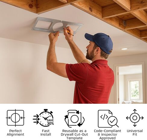 حزمة OHLECTRIC 24 - لوحة تركيب بناء جديدة لإضاءة النازل LED مقاس 4 بوصات - فولاذ نحيف خشن في اللوحة / الحامل - مصنوعة من لوحة إضاءة LED مجوفة من الفولاذ المجلفن - حامل مجموعة إضاءة نحيفة in Saudi Arabia