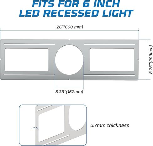 حزمة OHLECTRIC 24 - لوحة تركيب بناء جديدة لإضاءة النازل LED مقاس 4 بوصات - فولاذ نحيف خشن في اللوحة / الحامل - مصنوعة من لوحة إضاءة LED مجوفة من الفولاذ المجلفن - حامل مجموعة إضاءة نحيفة in Saudi Arabia