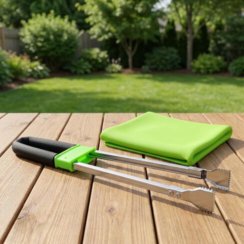 Operitacx Long Garbage Picker Grabber - Heavy Duty Long Metal Trash Tong with Anti-Slip Handle - Ergonomic Litter Pickup Tool for Outdoor Yard Trash Collecting in Saudi Arabia