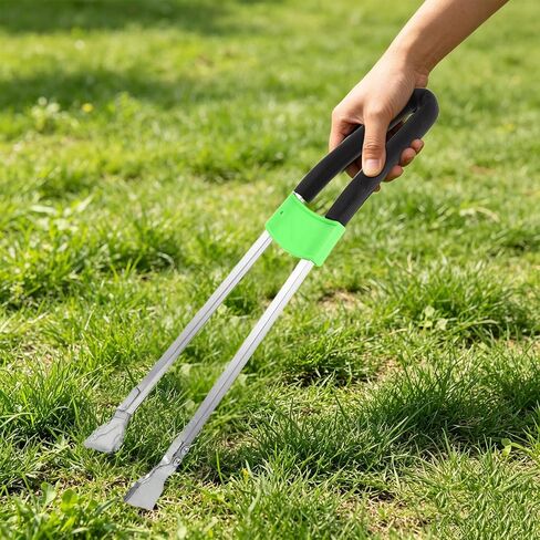 Operitacx Long Garbage Picker Grabber - Heavy Duty Long Metal Trash Tong with Anti-Slip Handle - Ergonomic Litter Pickup Tool for Outdoor Yard Trash Collecting in Saudi Arabia