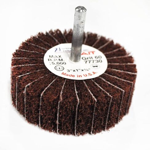 77730 3x1x1/4 Non-Woven Interleaf Flap Wheels Medium 60 Grit, 10 Pack in Kuwait