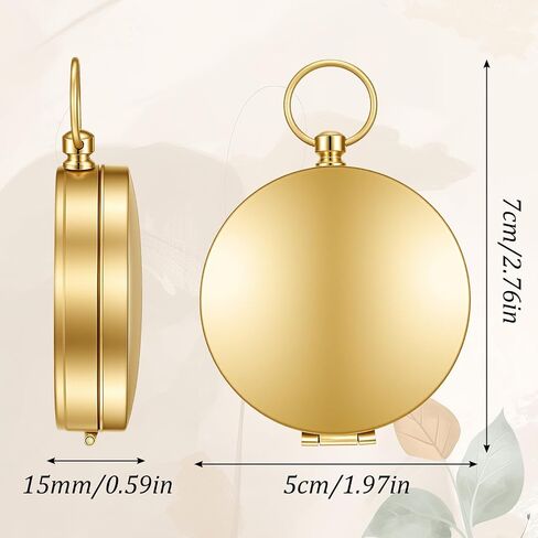 Brass Compass for Hiking, Pocket Compass with Keychain Loop Gold | Large Dial, Pocket Compass, Keychain Loop, Camping Survival Navigation Tool, For Teen Scouts Men Outdoor in Kuwait