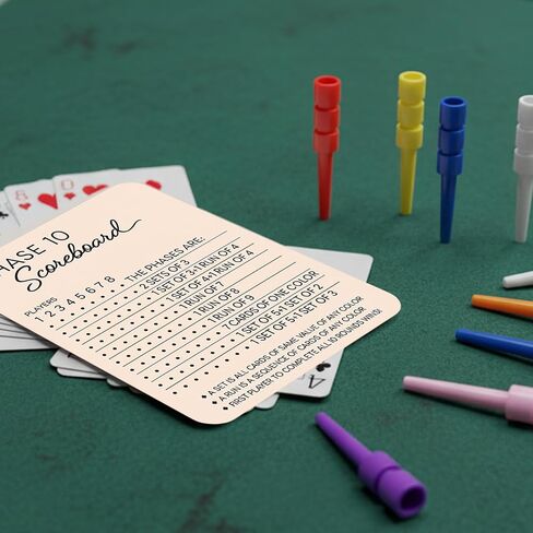Phase 10 Score Board, Wooden Game Scorekeeper for Phase 10 Card Game, Compact and Durable, Perfect for Family Game Nights in Kuwait