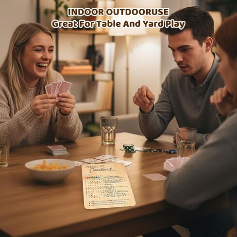 Phase 10 Score Board, Wooden Game Scorekeeper for Phase 10 Card Game, Compact and Durable, Perfect for Family Game Nights in Kuwait