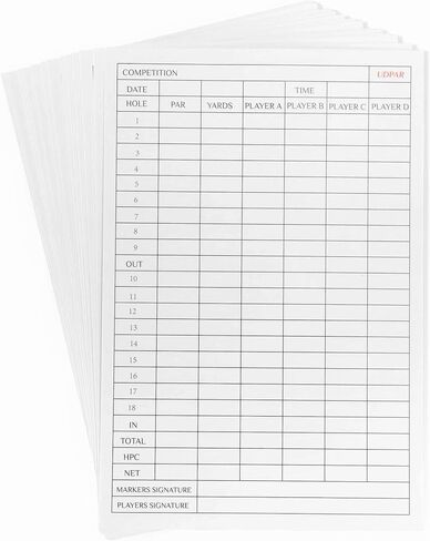 Premium Golf Scorecards 20/40 Pack | Extra Thick 120gsm Cardstock Score Keeper with Shot Tracking | Track Putts, Fairways, GIR & Score | Standard 3.9"x5.9" Size Fits Most Holders & Cart Clips (20) in Kuwait