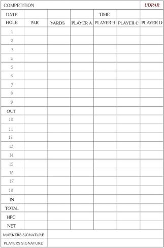Premium Golf Scorecards 20/40 Pack | Extra Thick 120gsm Cardstock Score Keeper with Shot Tracking | Track Putts, Fairways, GIR & Score | Standard 3.9"x5.9" Size Fits Most Holders & Cart Clips (20) in Kuwait