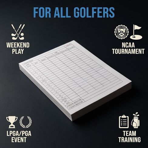 Premium Golf Scorecards 20/40 Pack | Extra Thick 120gsm Cardstock Score Keeper with Shot Tracking | Track Putts, Fairways, GIR & Score | Standard 3.9"x5.9" Size Fits Most Holders & Cart Clips (20) in Kuwait