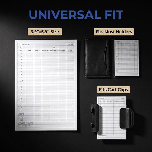 Premium Golf Scorecards 20/40 Pack | Extra Thick 120gsm Cardstock Score Keeper with Shot Tracking | Track Putts, Fairways, GIR & Score | Standard 3.9"x5.9" Size Fits Most Holders & Cart Clips (20) in Kuwait