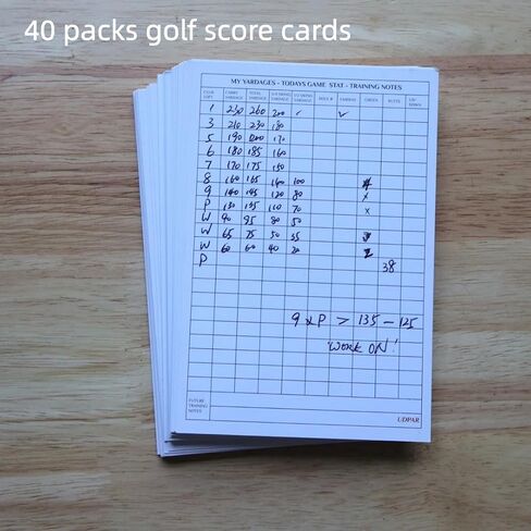 Premium Golf Scorecards 20/40 Pack | Extra Thick 120gsm Cardstock Score Keeper with Shot Tracking | Track Putts, Fairways, GIR & Score | Standard 3.9"x5.9" Size Fits Most Holders & Cart Clips (20) in Kuwait