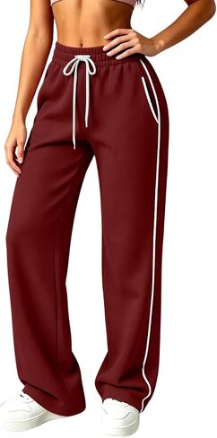 الجانب الجانب شريط Sweatpants المرأة الرباط مرونة الخصر السراويل عارضة in Kuwait