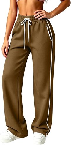 الجانب الجانب شريط Sweatpants المرأة الرباط مرونة الخصر السراويل عارضة in Kuwait