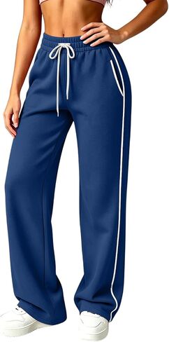الجانب الجانب شريط Sweatpants المرأة الرباط مرونة الخصر السراويل عارضة in Kuwait