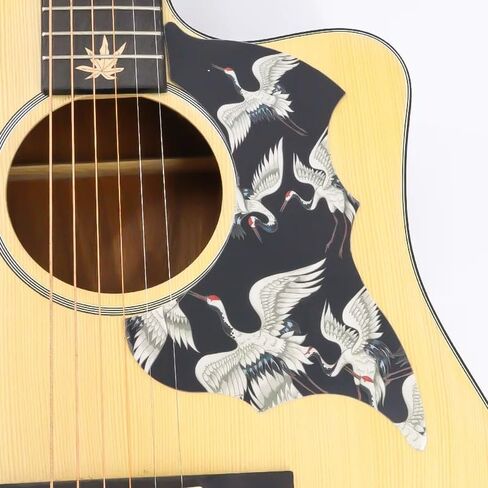 Guitar Pickguard Self Adhesive Guitar Pick Guard Scratch Plate for Acoustic/Folk Guitar, Crane pattern in Kuwait