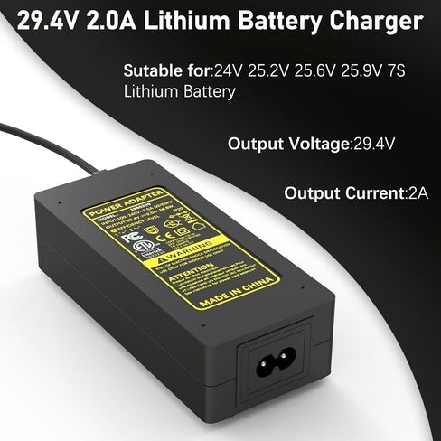 ETL Certified 29.4V 2A Electric Scooter Charger with 7 Plugs for 24V 25.2V 25.6V 7S Lithium Battery, Compatible with Razor/Gotrax/Jetson/Ninebot/Voyage, Hoverboard & EBike Fast Charger Replacment in Saudi Arabia