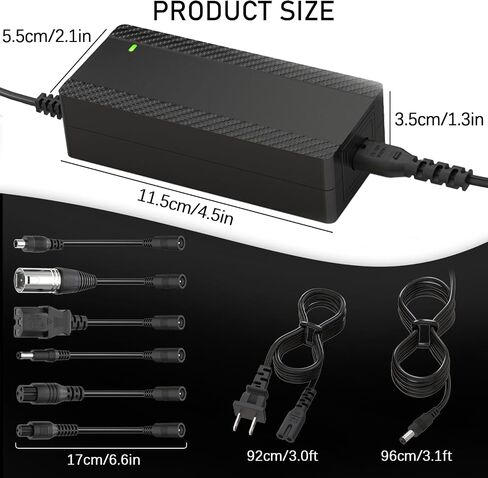 ETL Certified 29.4V 2A Electric Scooter Charger with 7 Plugs for 24V 25.2V 25.6V 7S Lithium Battery, Compatible with Razor/Gotrax/Jetson/Ninebot/Voyage, Hoverboard & EBike Fast Charger Replacment in Saudi Arabia