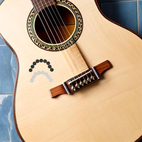 Operitacx 200pcs Guitar Inlay Dot Markers for Fingerboard Position Acrylic Material White and Black Colors, 6x2.5mm Size, Easy Installation for Luthier Repair and Enhanced Playing Accuracy in Kuwait
