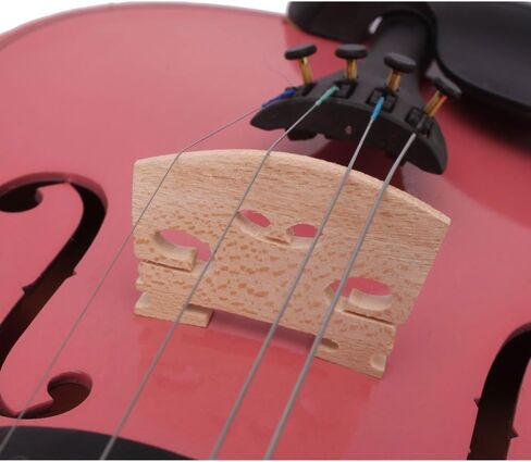 كمان من الخشب الصلب للمبتدئين بالحجم الكامل 4/4، كمان هدية عيد الميلاد مع علبة فيونكة وروزين للأطفال الطلاب (وردي) in Kuwait