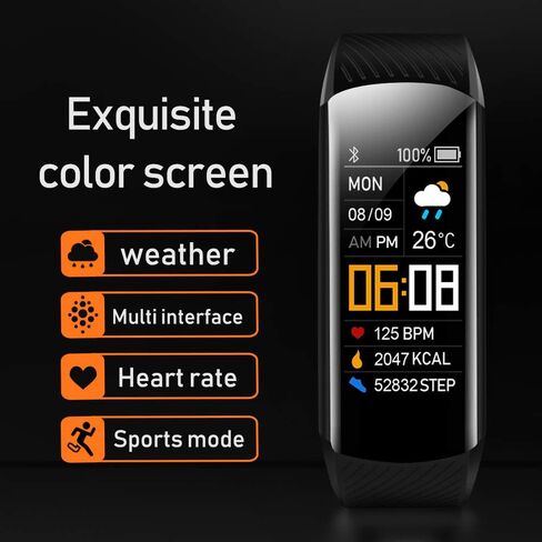 ساعة Heartcalm لتتبع اللياقة البدنية الذكية للنساء والرجال، IP67 متتبع النشاط المقاوم للماء مع عداد الخطوات، مراقب النوم، الإشعارات الذكية، أوضاع رياضية، سوار معصم رقمي in Kuwait
