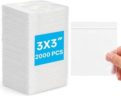 2000 قطعة حقيبة بسحاب شفاف مقاس 2 × 3 بوصة، أكياس مجوهرات بلاستيكية صغيرة، أكياس صغيرة بسمك 2 مل، حقيبة بسحاب قابلة للإغلاق، أكياس تخزين للفيتامينات اليومية والمجوهرات والحلوى in Kuwait