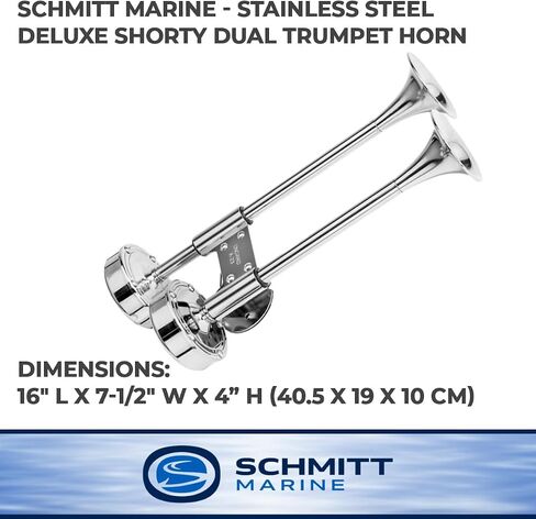 Ongaro Deluxe SS Shorty Dual Trumpet Horn - 12V in Kuwait