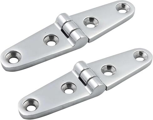 Strap Hinge 25x100mm Mirror Polish Stainless Steel Hinges Hardware 2Pcs in Kuwait