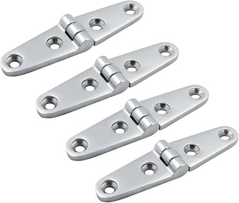 Strap Hinge 25x100mm Mirror Polish Stainless Steel Hinges Hardware 2Pcs in Kuwait