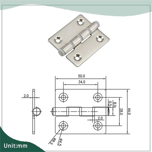 304 Stainless Steel Solid with Rubber Pad Buffer Hinge 1Pcs in Kuwait