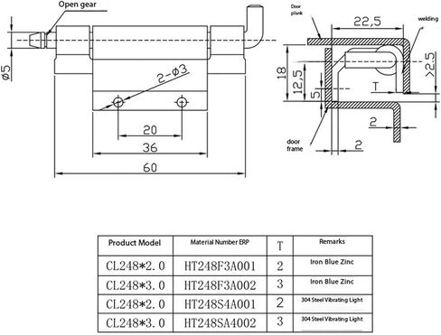 Hardware CL248 Carbon Steel Hinge Electrical Door Switch Cabinet Cabinet Bearing 2mm 1Pcs in Kuwait