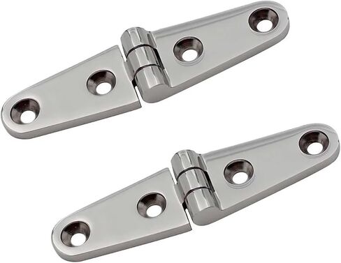 Strap Hinge with 4 Holes 100mm Heavy Duty Mirror Polish Hardware Hinges 4Pcs in Kuwait