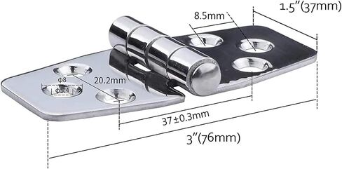 Door Hinges Stainless Steel Hinge for Boat 3" X 1.5" Window Hardware 4Pcs in Kuwait