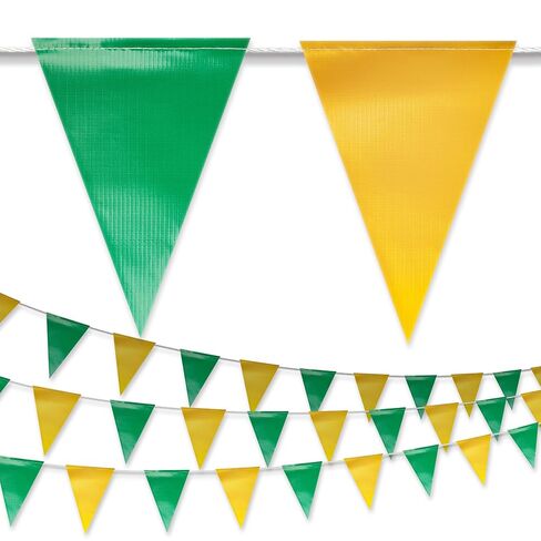 Multicolored Pennant Banner Flags, Heavy Duty Perimeter Safety Barrier Flagging, High Strength Weatherproof String for Carnival Party, Grand Opening, Circus Decor, School Field Day (102FT) in Saudi Arabia