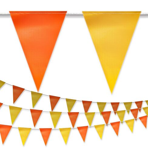 Multicolored Pennant Banner Flags, Heavy Duty Perimeter Safety Barrier Flagging, High Strength Weatherproof String for Carnival Party, Grand Opening, Circus Decor, School Field Day (102FT) in Saudi Arabia