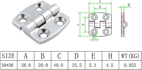 316 Stainless Steel Pontoon Door Hinges 38mm Accessories Hardware 2Pcs in Kuwait