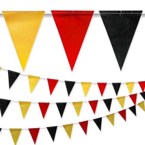 Multicolored Pennant Banner Flags, Heavy Duty Perimeter Safety Barrier Flagging, High Strength Weatherproof String for Carnival Party, Grand Opening, Circus Decor, School Field Day (102FT) in Saudi Arabia