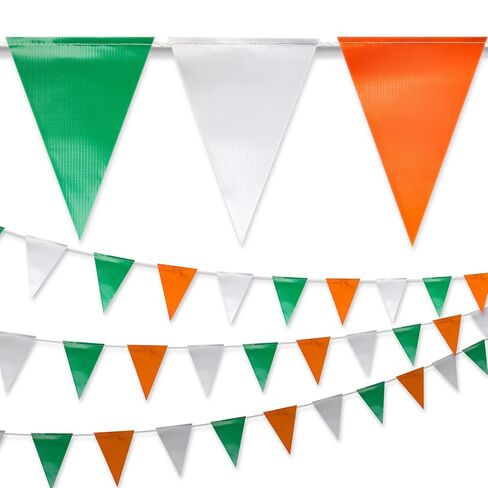 Multicolored Pennant Banner Flags, Heavy Duty Perimeter Safety Barrier Flagging, High Strength Weatherproof String for Carnival Party, Grand Opening, Circus Decor, School Field Day (102FT) in Saudi Arabia
