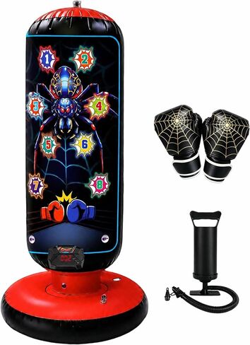 Kids Inflatable Punching Bag with Gloves, Light Sound Game Modes in Kuwait