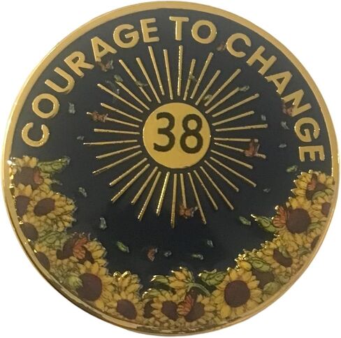 38 Year Blue Sunflower Al-Anon, AA, NA, Medallion, Chip, Token in Kuwait