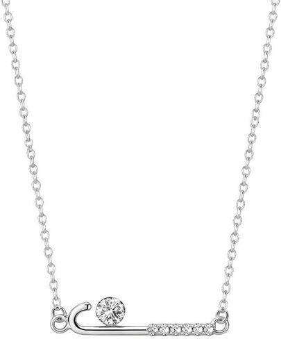 Crystal Field Hockey Stick & Ball Pendant Necklace – Elegant Field Hockey Jewelry, Perfect Field Hockey Gifts for Women in Kuwait