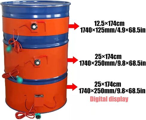 220V Metal Drum Heater - Electric Heat Wrap for 53/55 Gallon Oil Drums & Tanks, Adjustable Thermostat Barrel Band Heating Pad, Durable Silicone Pail Heater in Kuwait